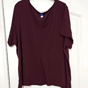 Maroon 2x Luxe Short Sleeve Tshirt Old Navy
